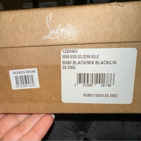 New Size 35.5 Christian Louboutin Miss Goldora 85 Black Backless Mule Heel - Picture 16 of 16